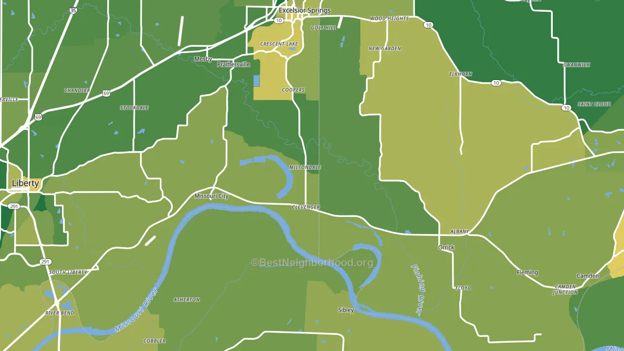 Mosby, MO block-group voter-turnout map