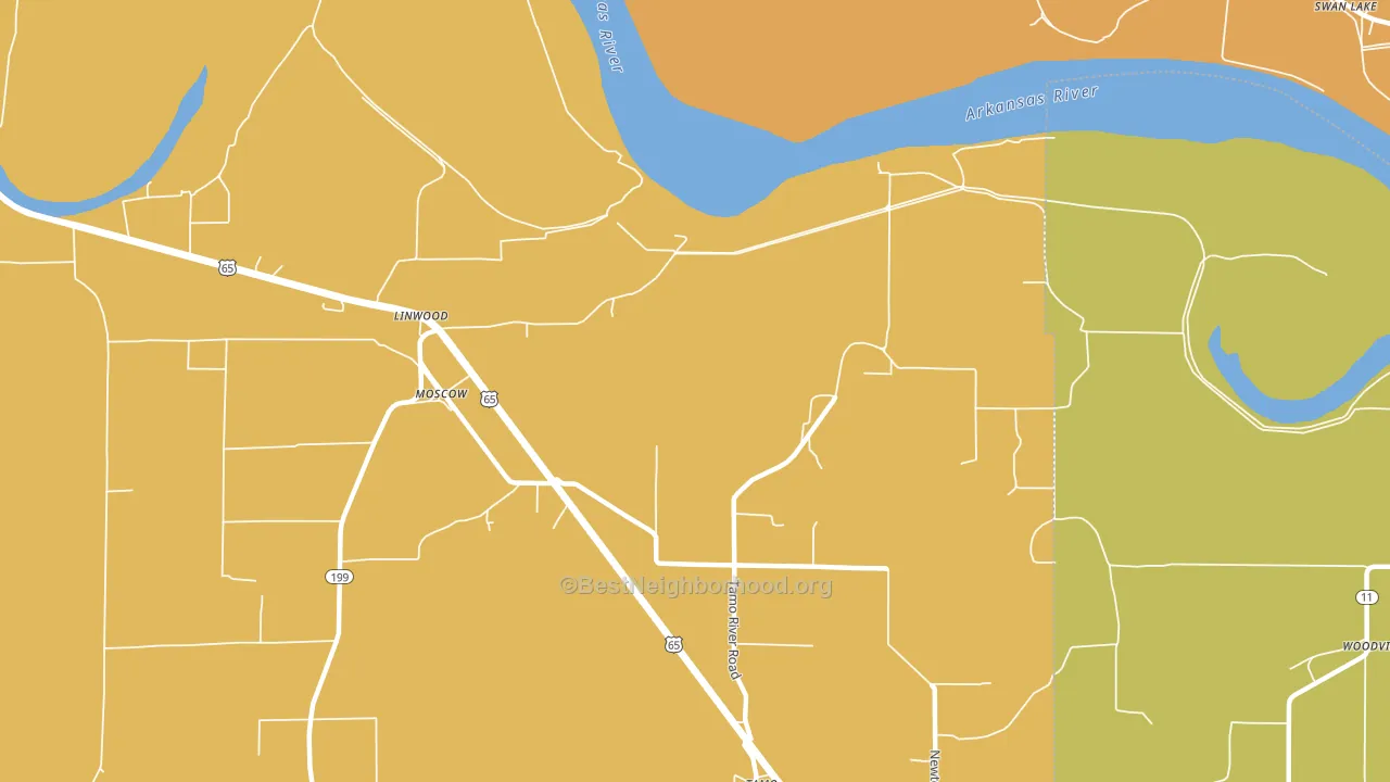 Moscow, AR block-group voter-turnout map