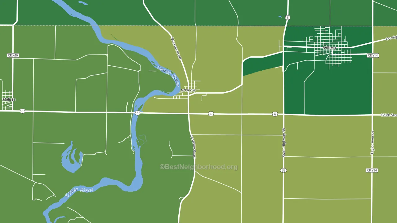 Moscow, IA block-group voter-turnout map