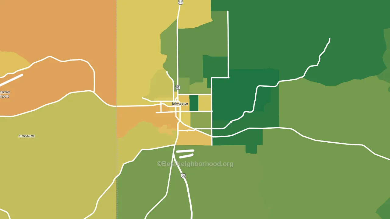 Moscow, ID block-group voter-turnout map