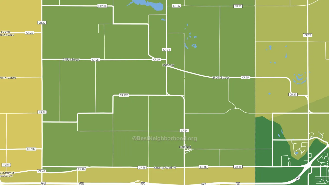 Moscow, MN block-group voter-turnout map