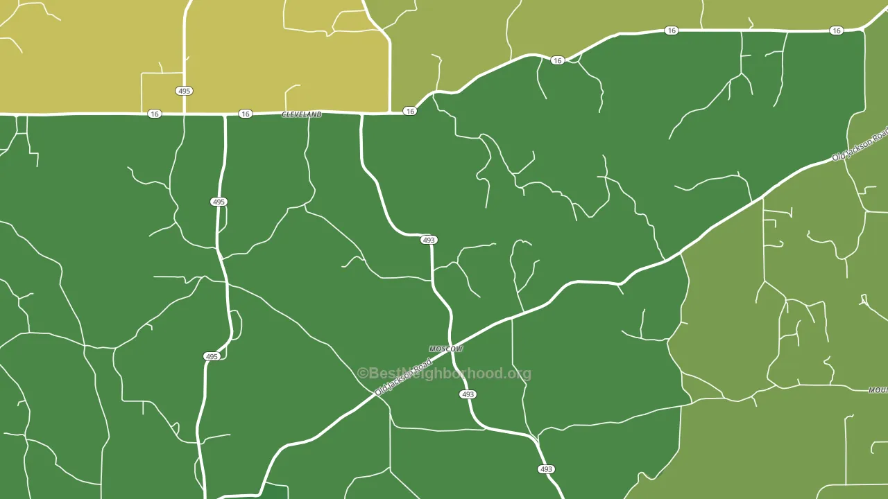 Moscow, MS block-group voter-turnout map