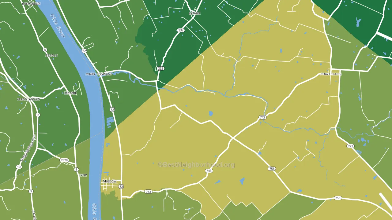 Moscow, OH block-group voter-turnout map