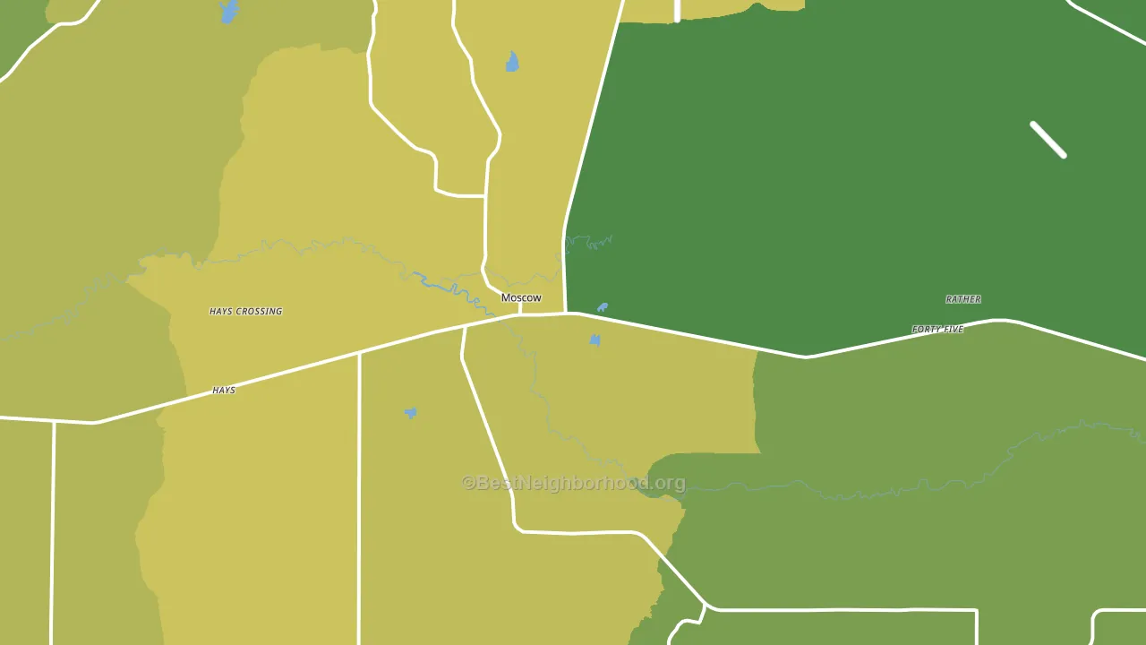 Moscow, TN block-group voter-turnout map