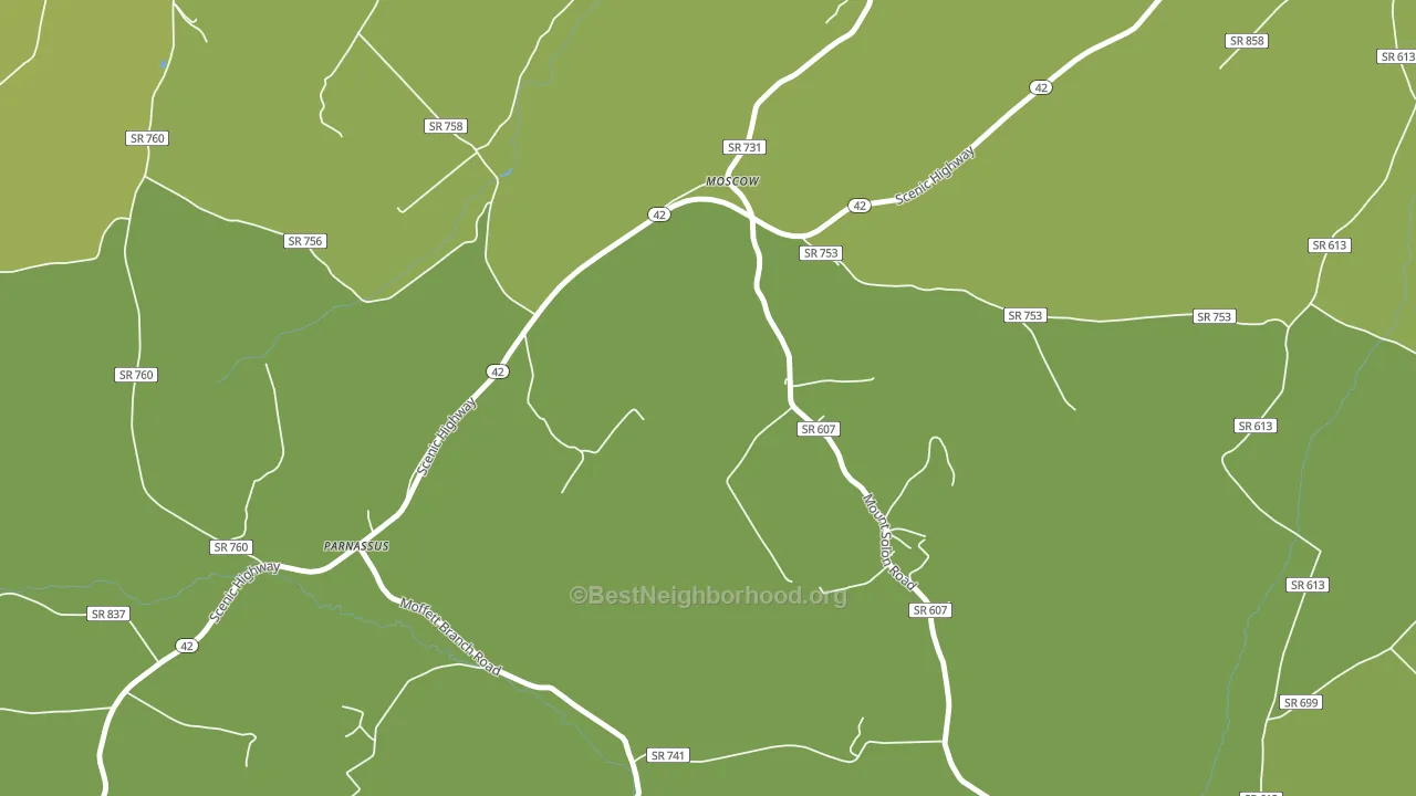 Moscow, VA block-group voter-turnout map