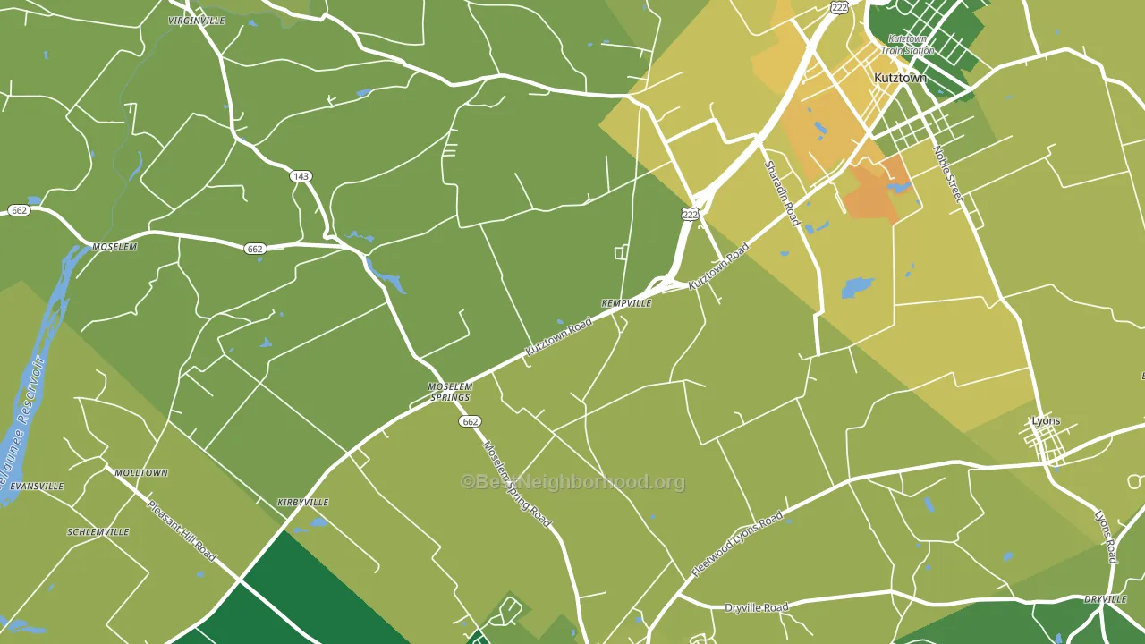 Moselem Springs, PA block-group voter-turnout map