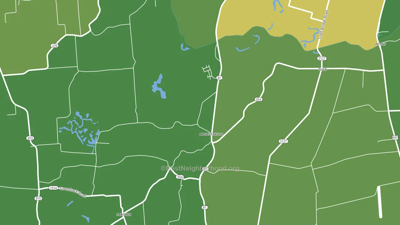 Moseleyville, KY block-group voter-turnout map