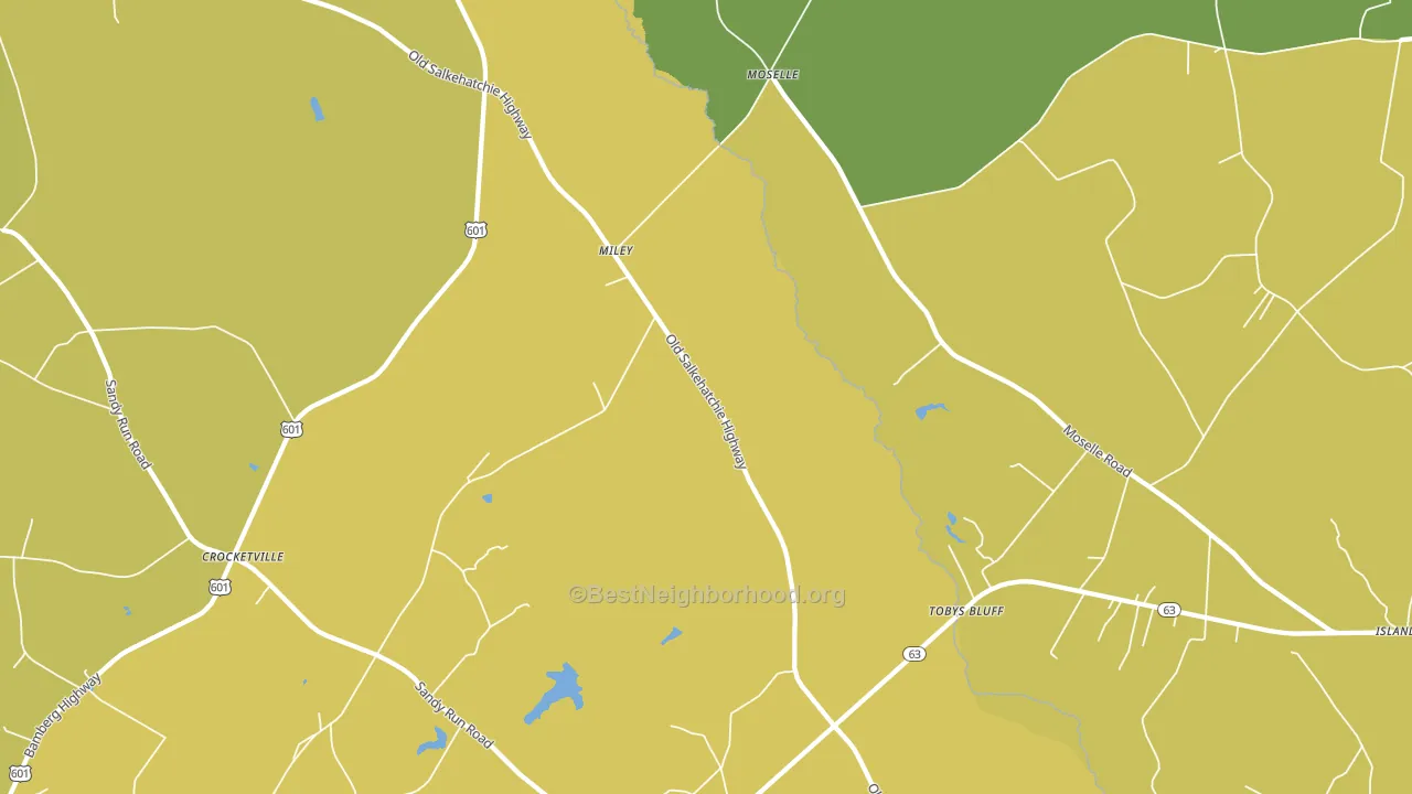 Moselle, SC block-group voter-turnout map