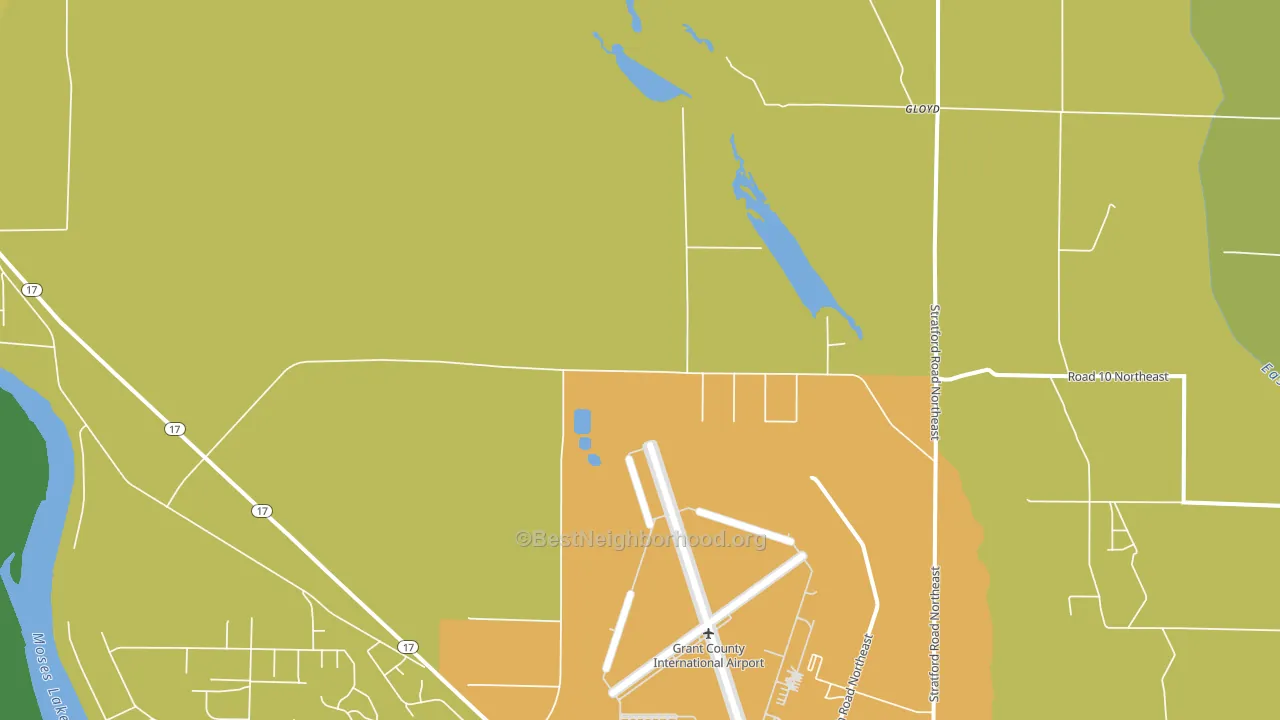 Moses Lake North, WA block-group voter-turnout map