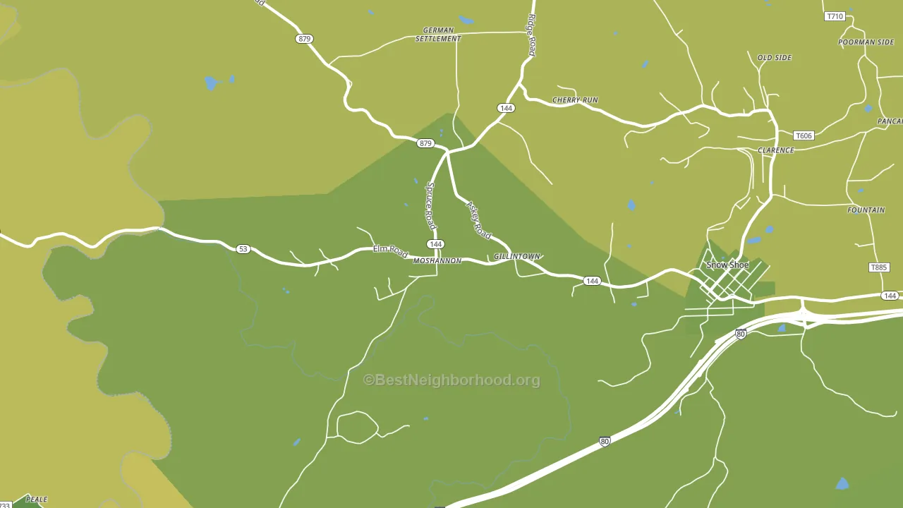 Moshannon, PA block-group voter-turnout map
