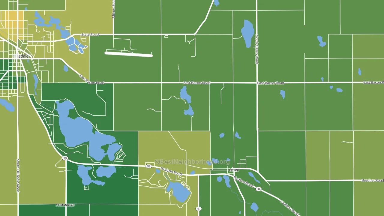 Mosherville, MI block-group voter-turnout map