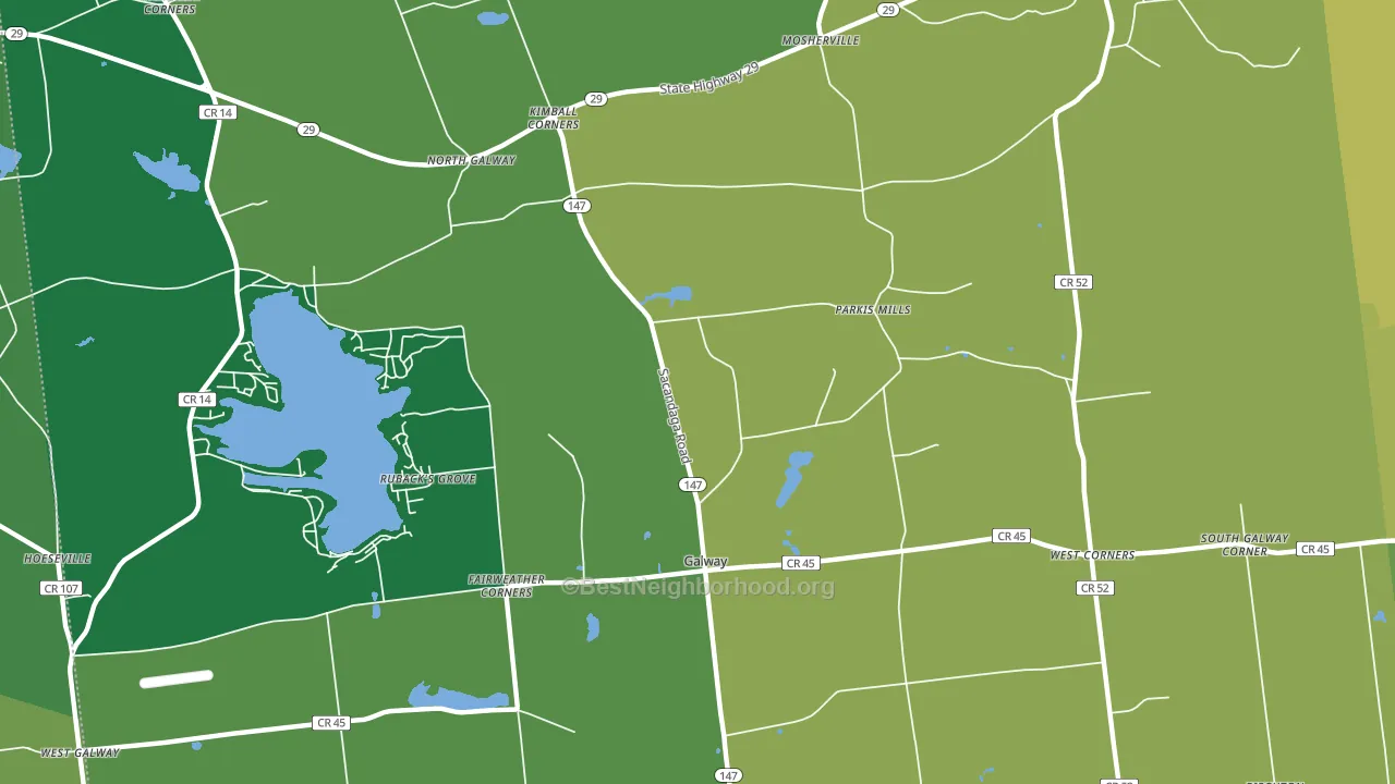 Mosherville, NY block-group voter-turnout map