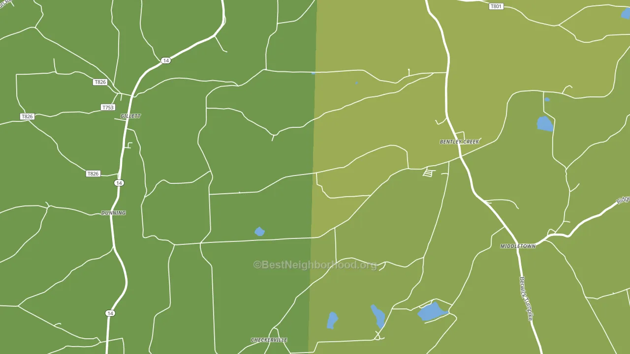 Mosherville, PA block-group voter-turnout map