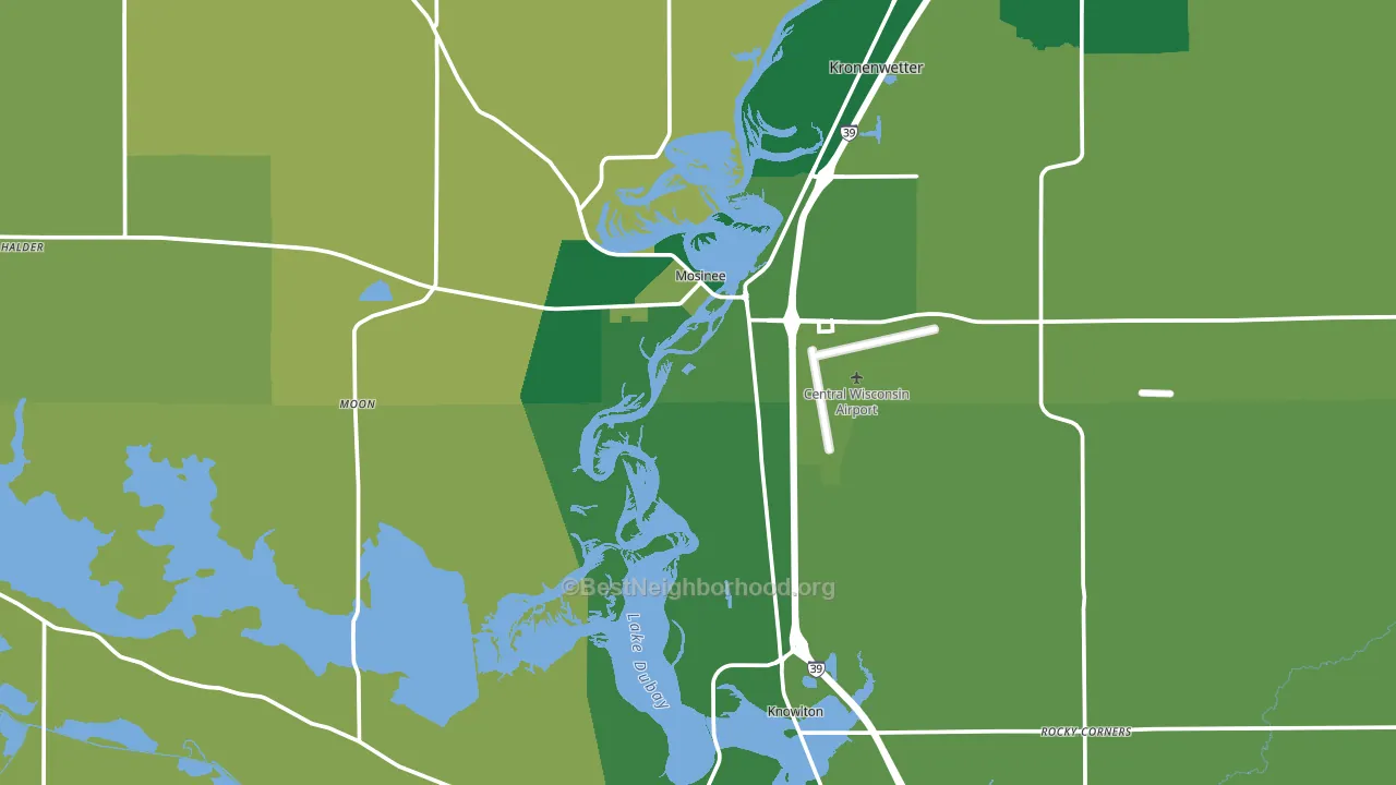 Mosinee, WI block-group voter-turnout map