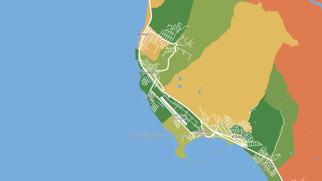 Moss Beach, CA block-group voter-turnout map