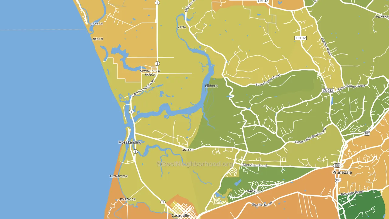 Moss Landing, CA block-group voter-turnout map