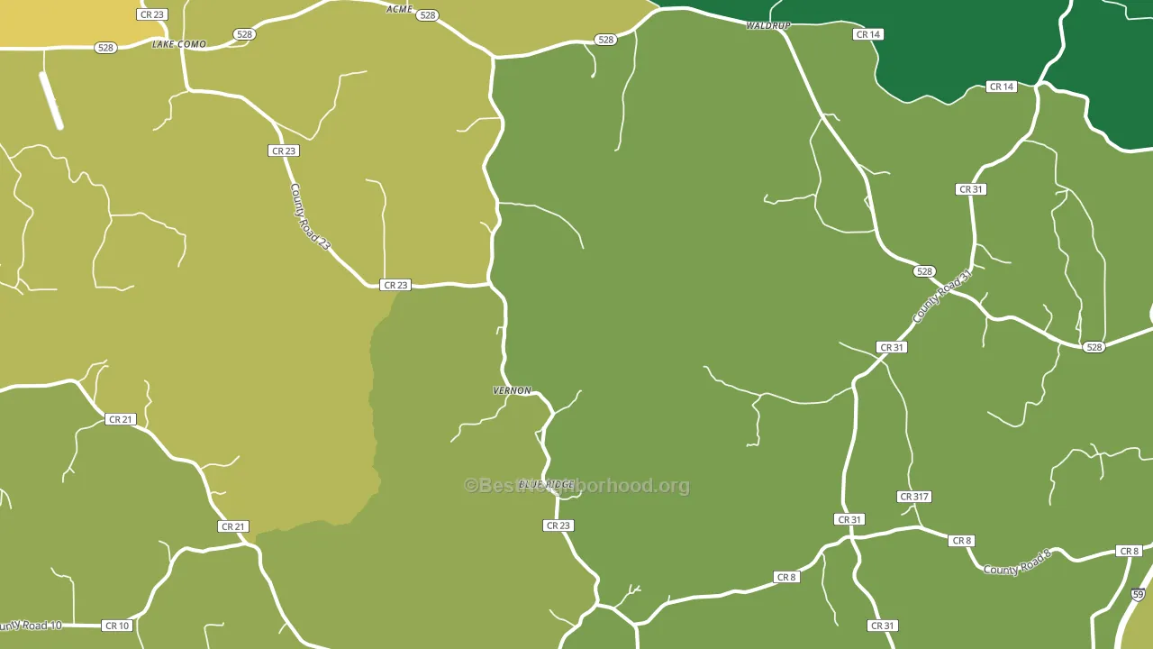 Moss, MS block-group voter-turnout map