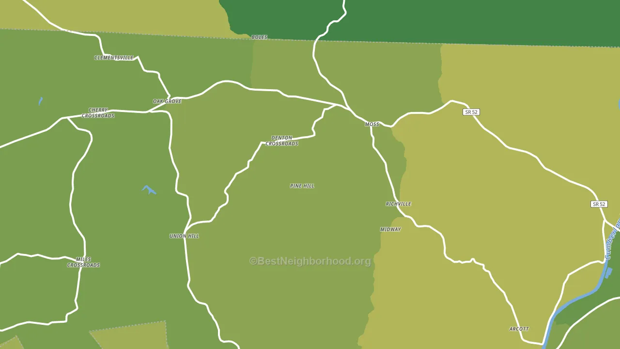 Moss, TN block-group voter-turnout map