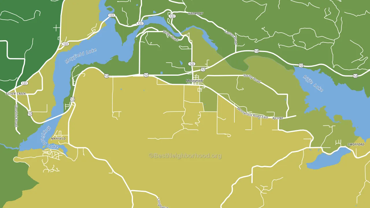 Mossyrock, WA block-group voter-turnout map