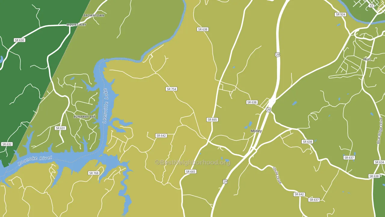 Motley, VA block-group voter-turnout map