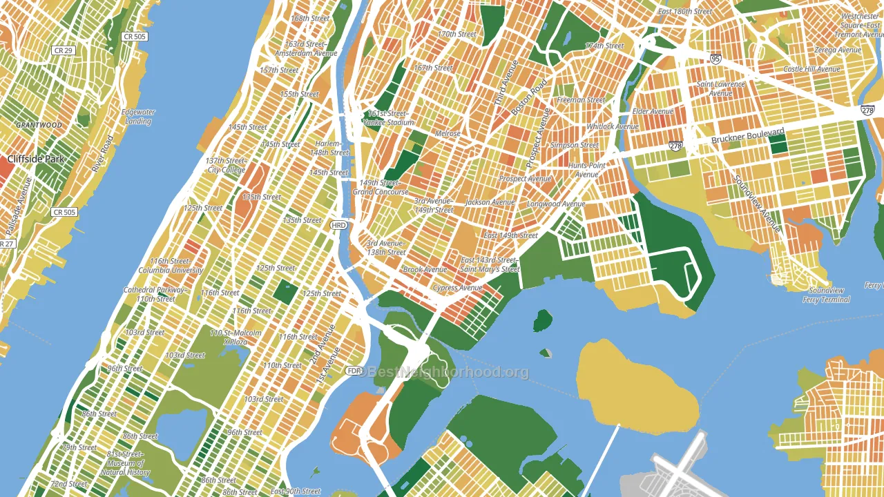 Mott Haven, Bronx, NY block-group voter-turnout map