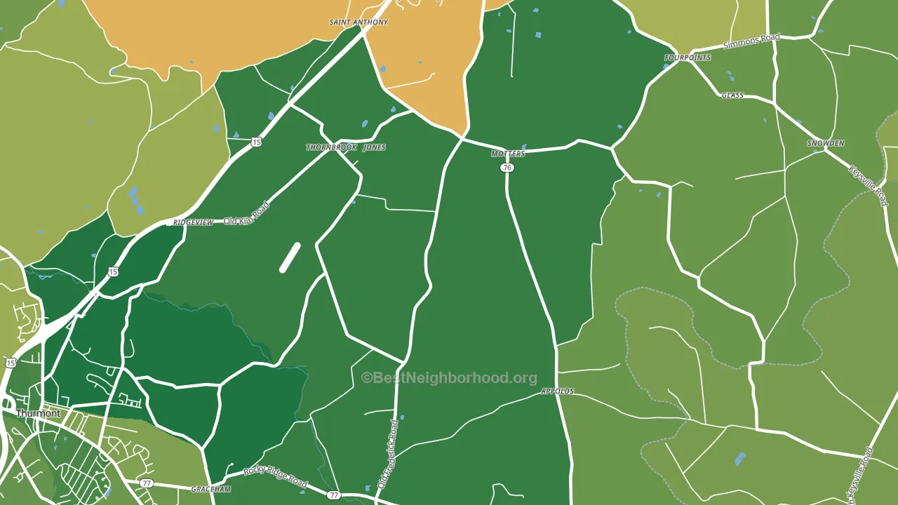 Motters, MD block-group voter-turnout map