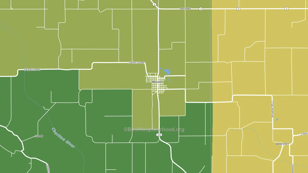 Moulton, IA block-group voter-turnout map