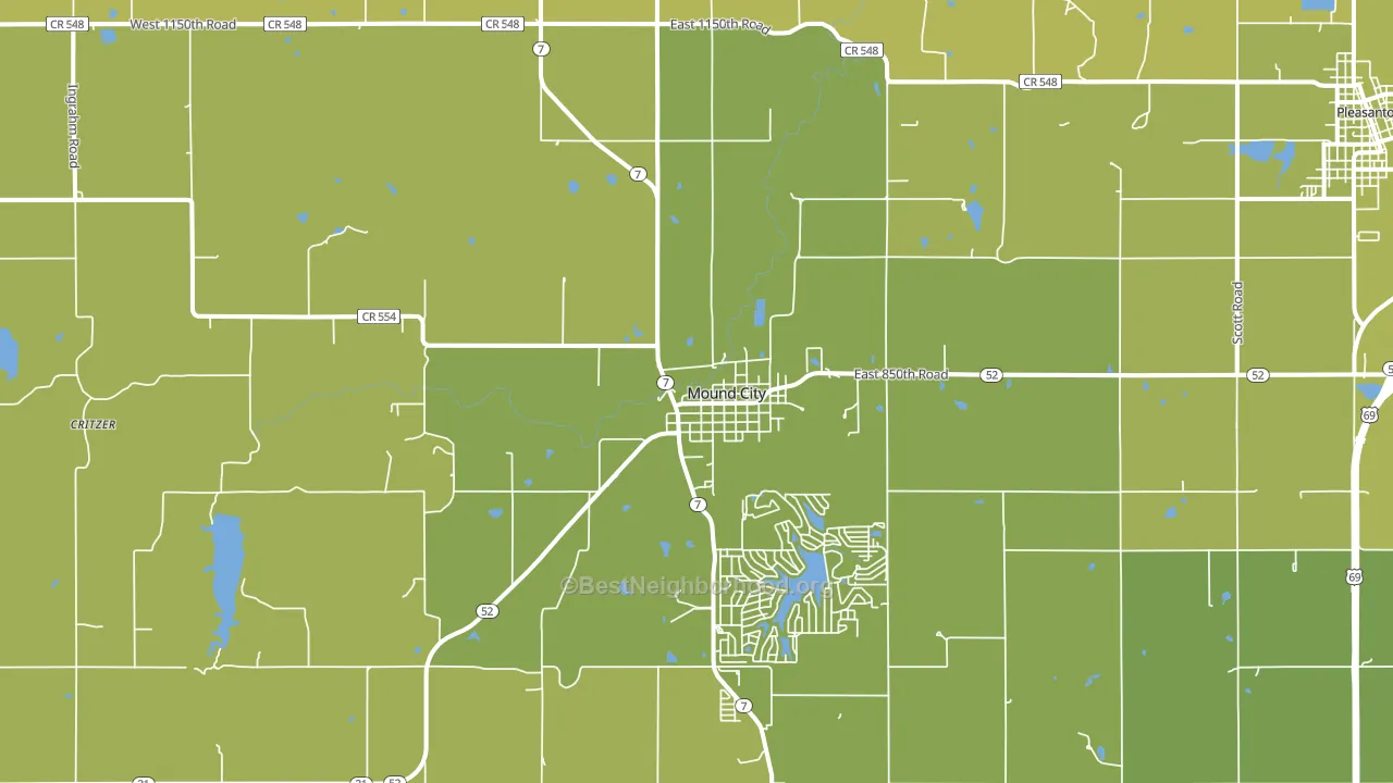 Mound City, KS block-group voter-turnout map