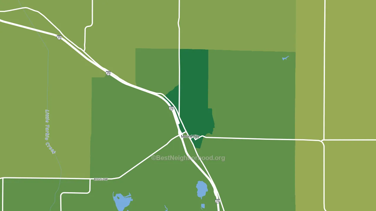 Mound City, MO block-group voter-turnout map