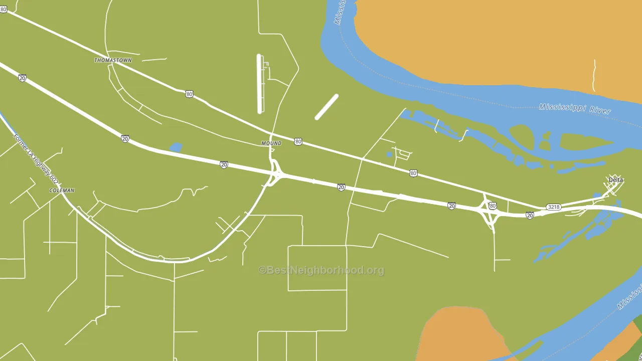 Mound, LA block-group voter-turnout map