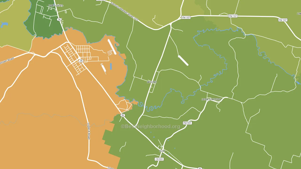 Mound, TX block-group voter-turnout map