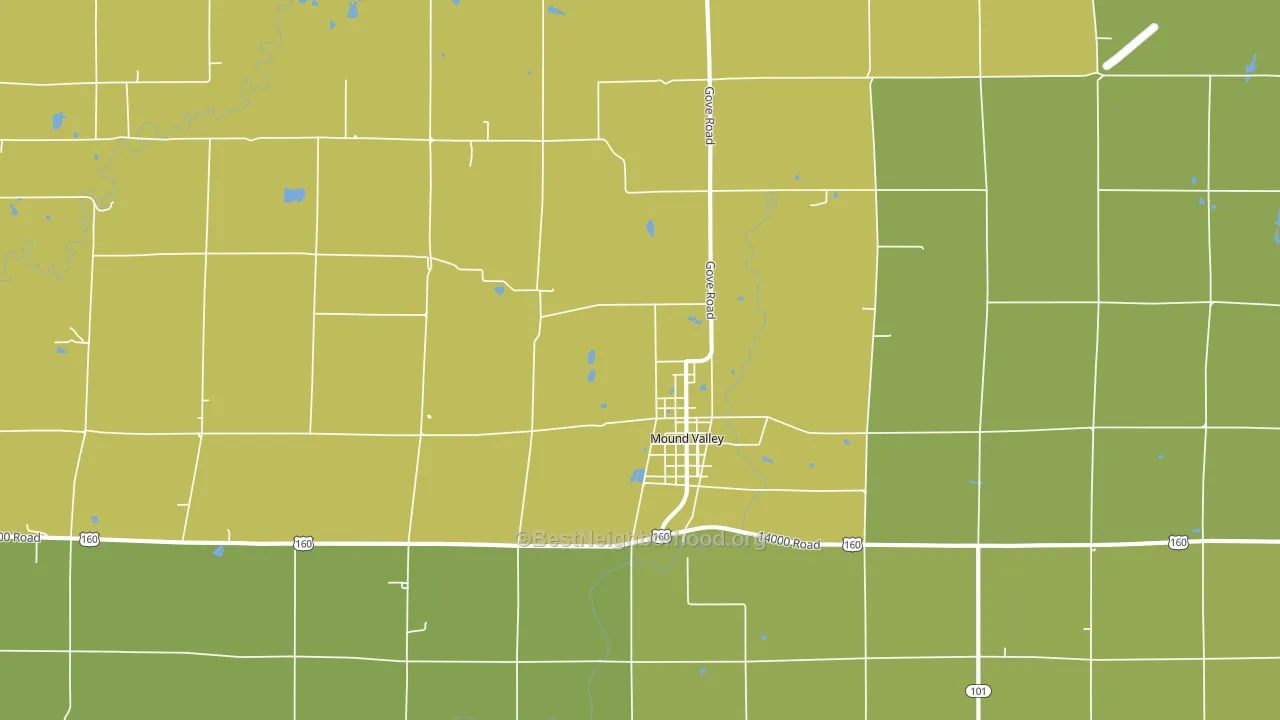 Mound Valley, KS block-group voter-turnout map