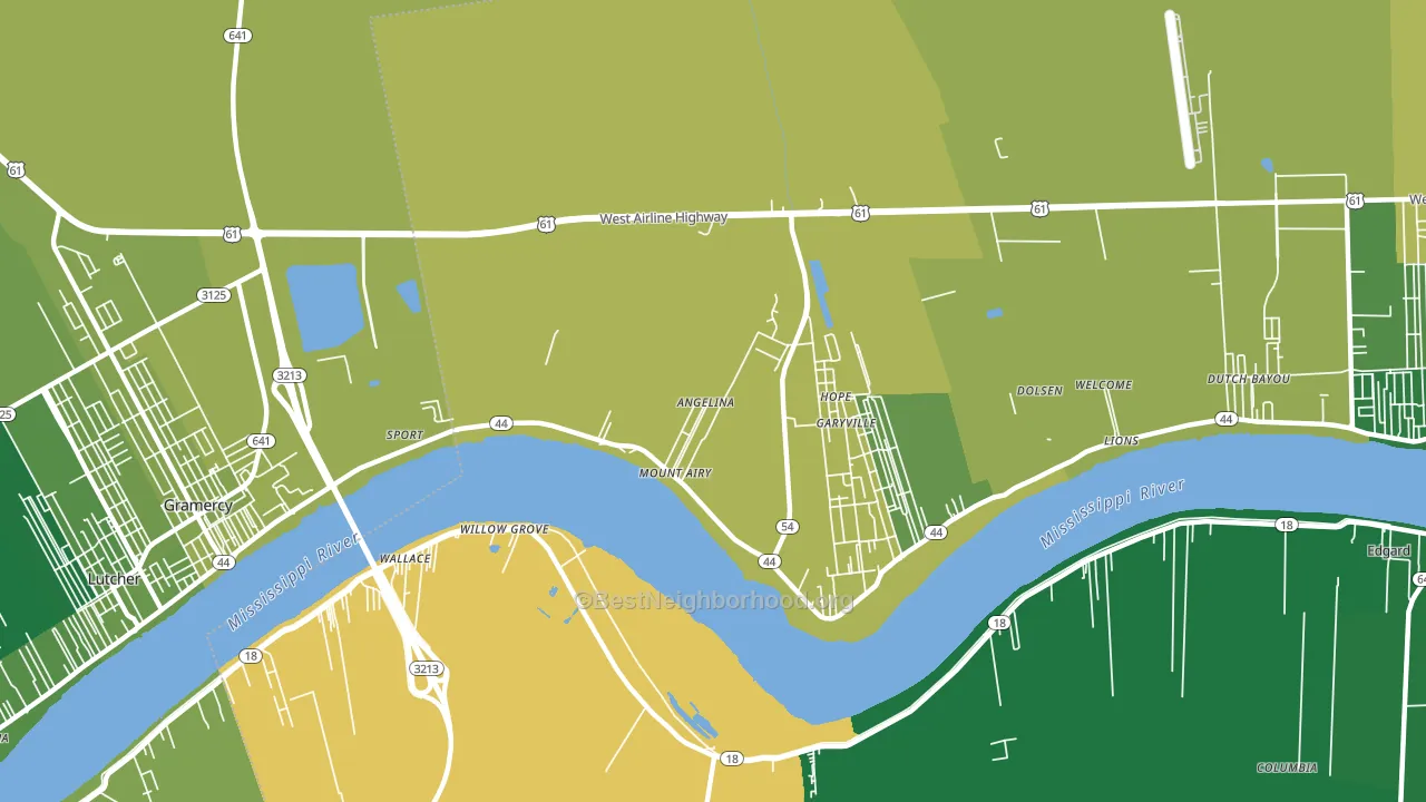 Mount Airy, LA block-group voter-turnout map