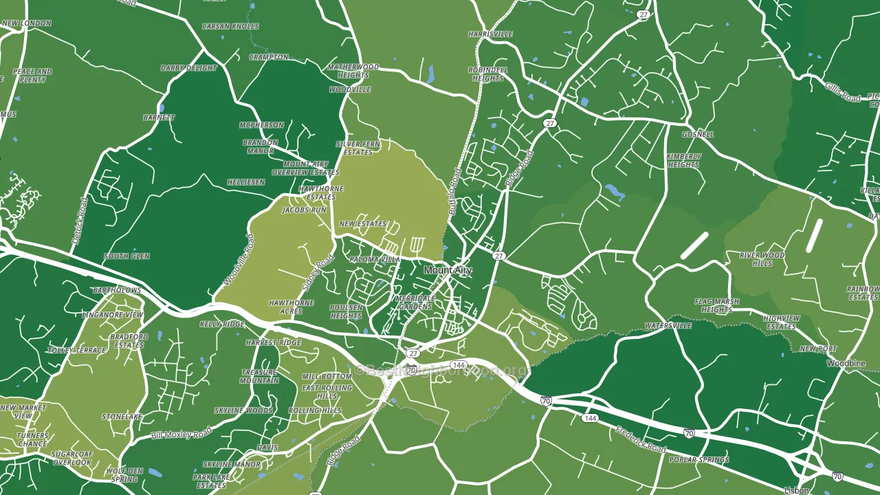 Mount Airy, MD block-group voter-turnout map