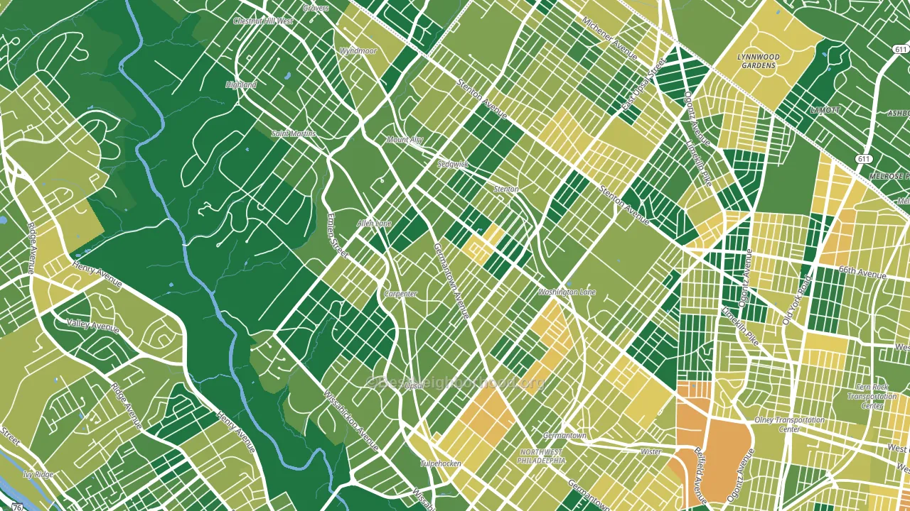 Mount Airy, Philadelphia, PA block-group voter-turnout map