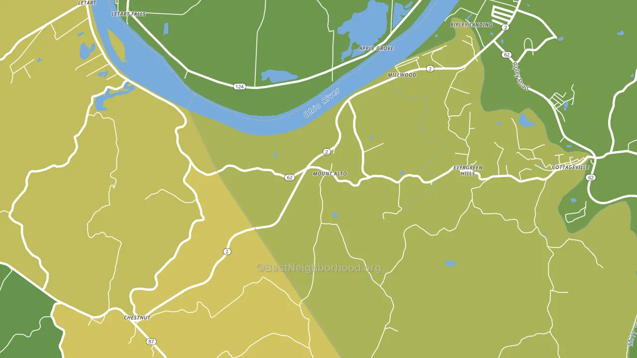 Mount Alto, WV block-group voter-turnout map