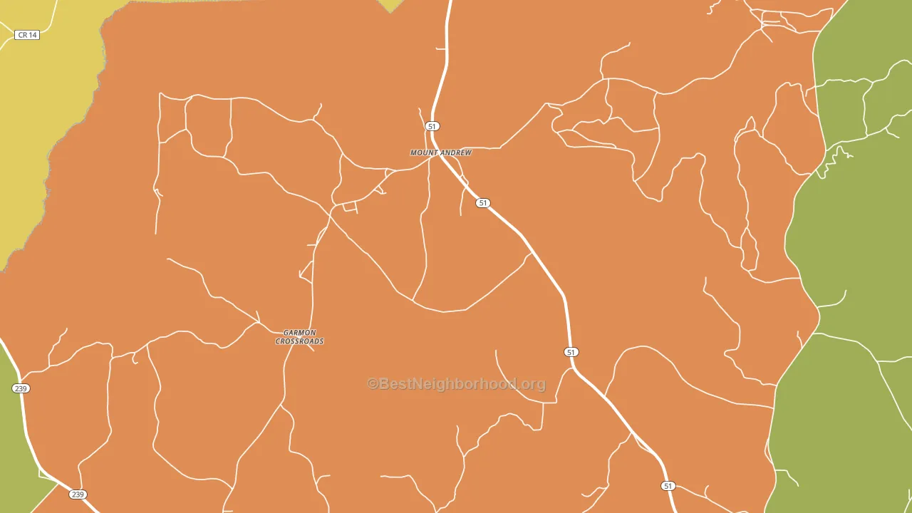 Mount Andrew, AL block-group voter-turnout map