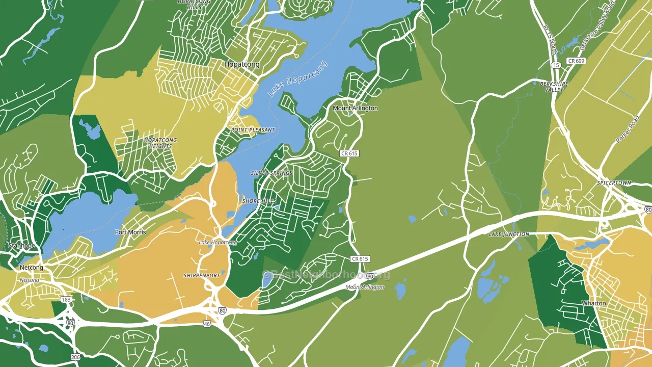 Mount Arlington, NJ block-group voter-turnout map