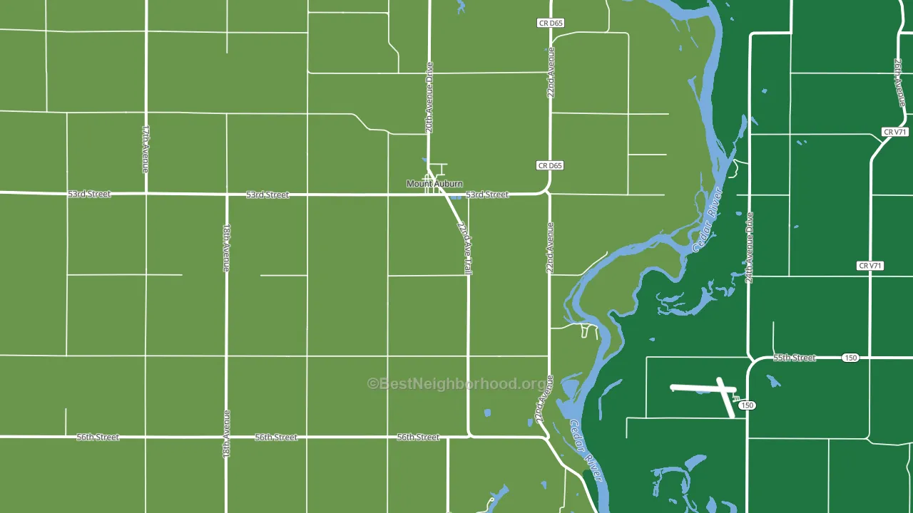 Mount Auburn, IA block-group voter-turnout map