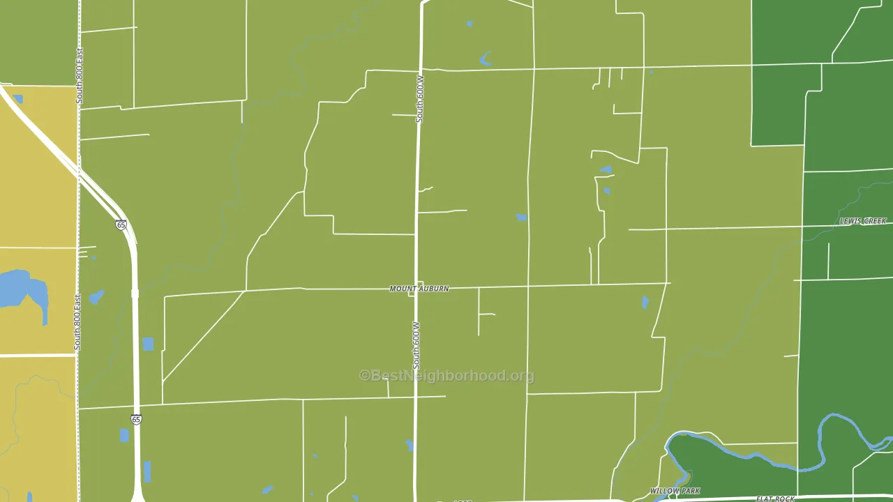 Mount Auburn, IN block-group voter-turnout map
