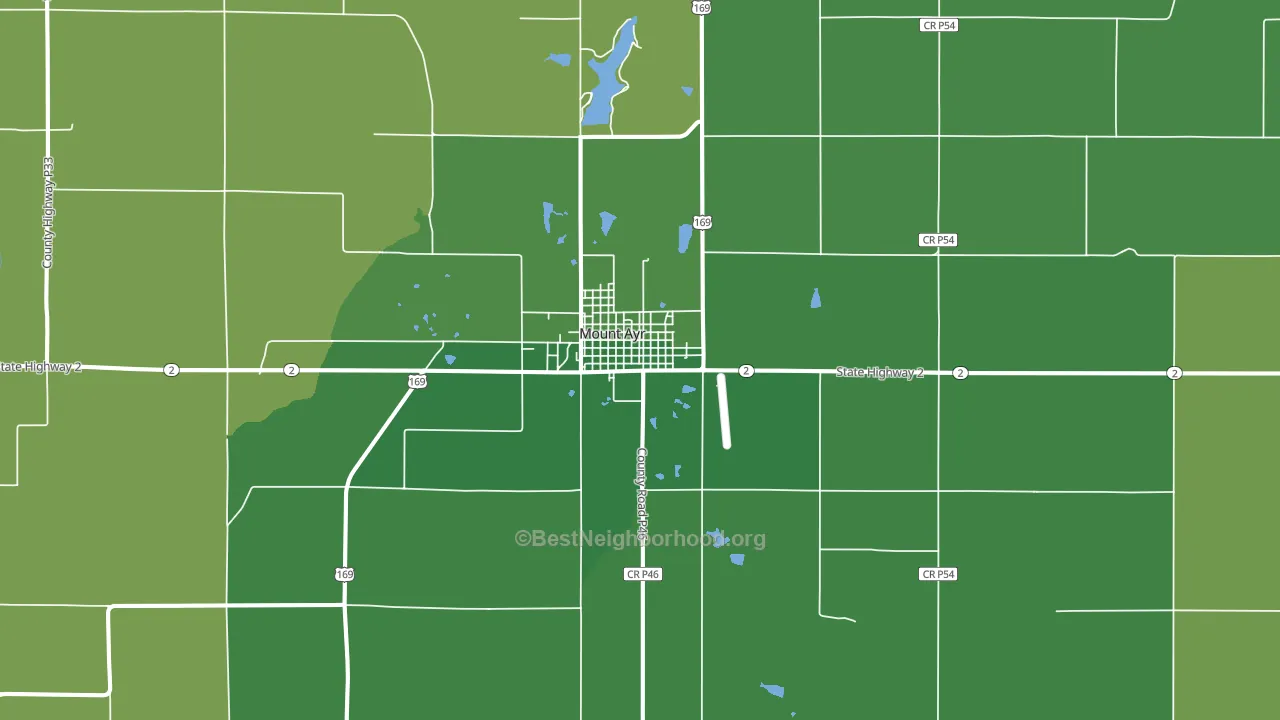 Mount Ayr, IA block-group voter-turnout map