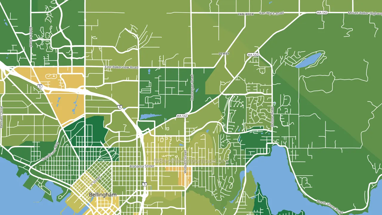 Mount Baker, Bellingham, WA block-group voter-turnout map