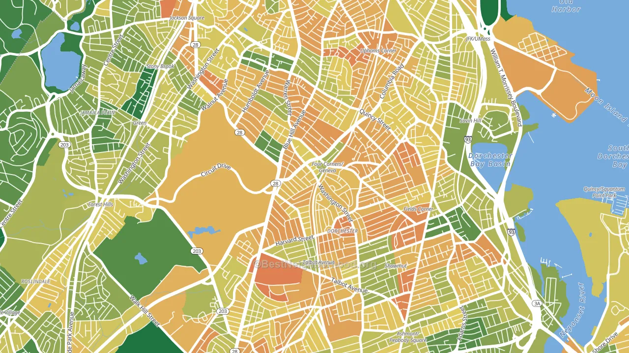 Mount Bowdoin, Boston, MA block-group voter-turnout map