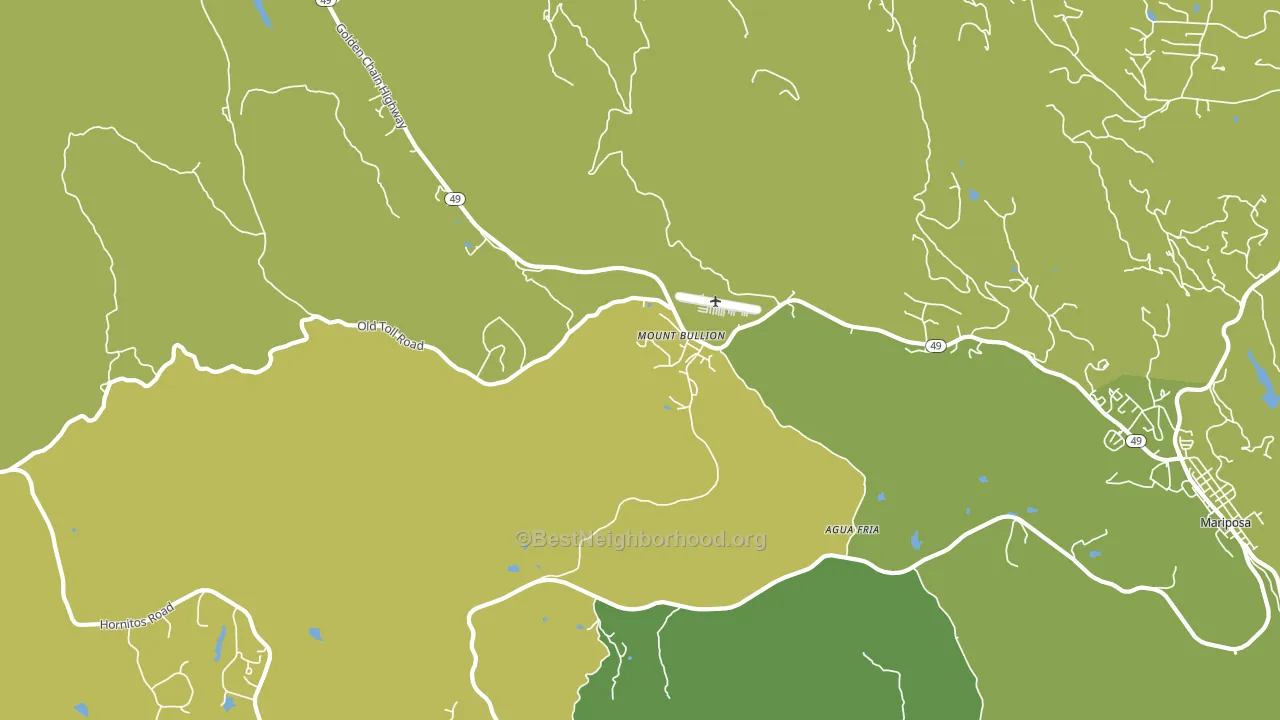 Mount Bullion, CA block-group voter-turnout map