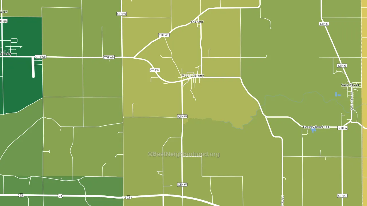Mount Calvary, WI block-group voter-turnout map