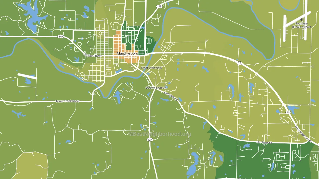 Mount Carbon, IL block-group voter-turnout map