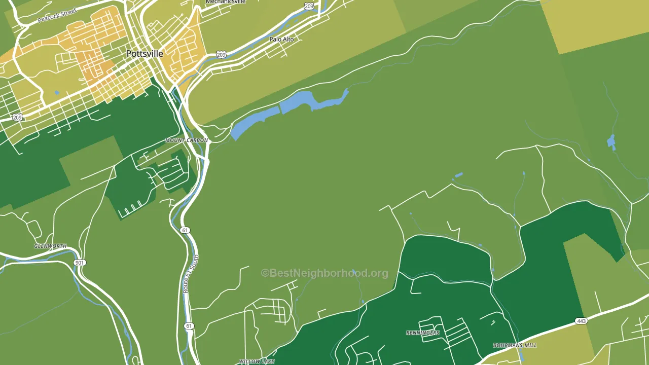 Mount Carbon, PA block-group voter-turnout map