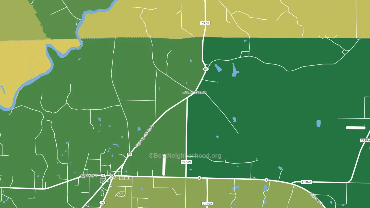 Mount Carmel, FL block-group voter-turnout map
