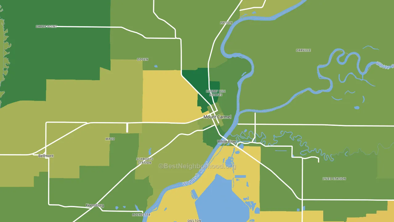 Mount Carmel, IL block-group voter-turnout map