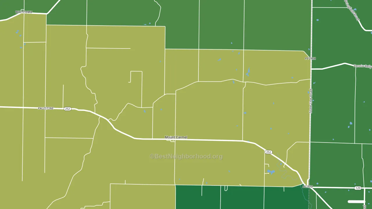 Mount Carmel, IN block-group voter-turnout map